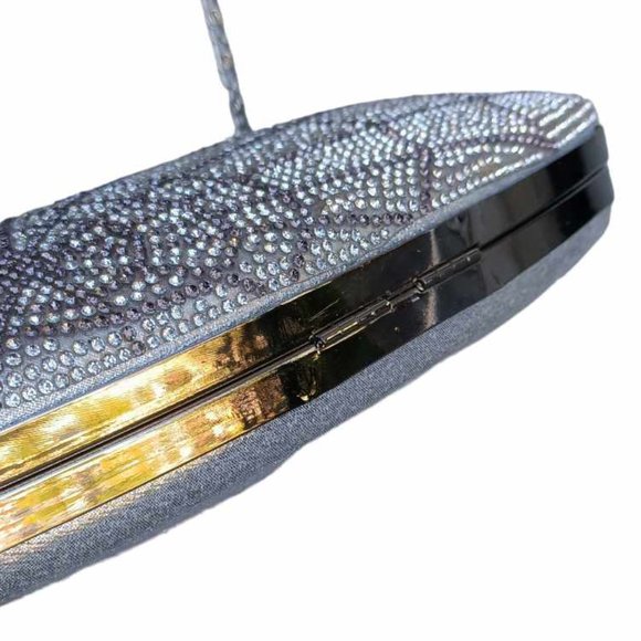 "Spider Web" Rhinestone & Silver Clutch/Crossbody - Picture 6 of 10